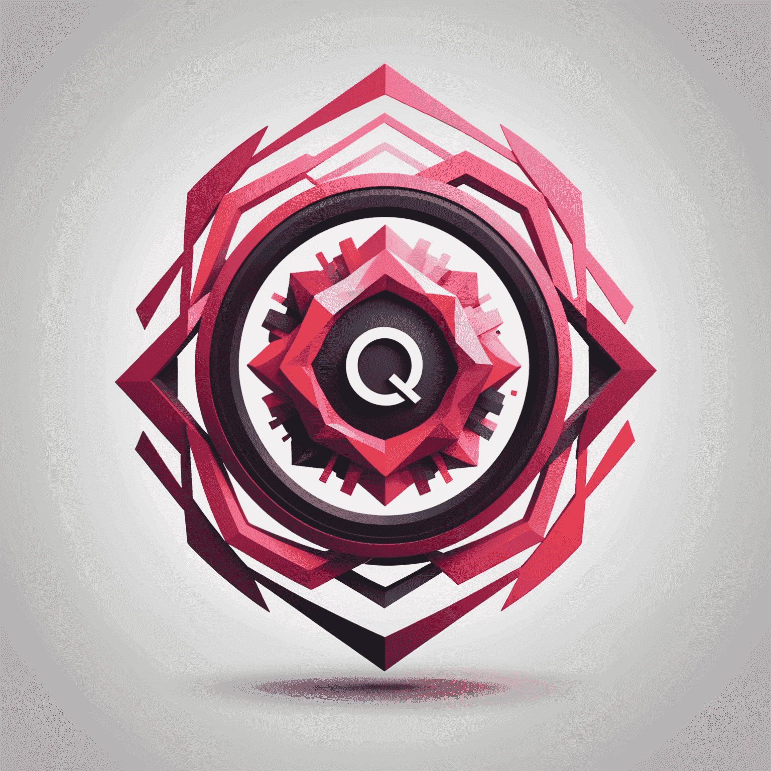 qlubetic logo featuring a modern, abstract design with red and pink elements