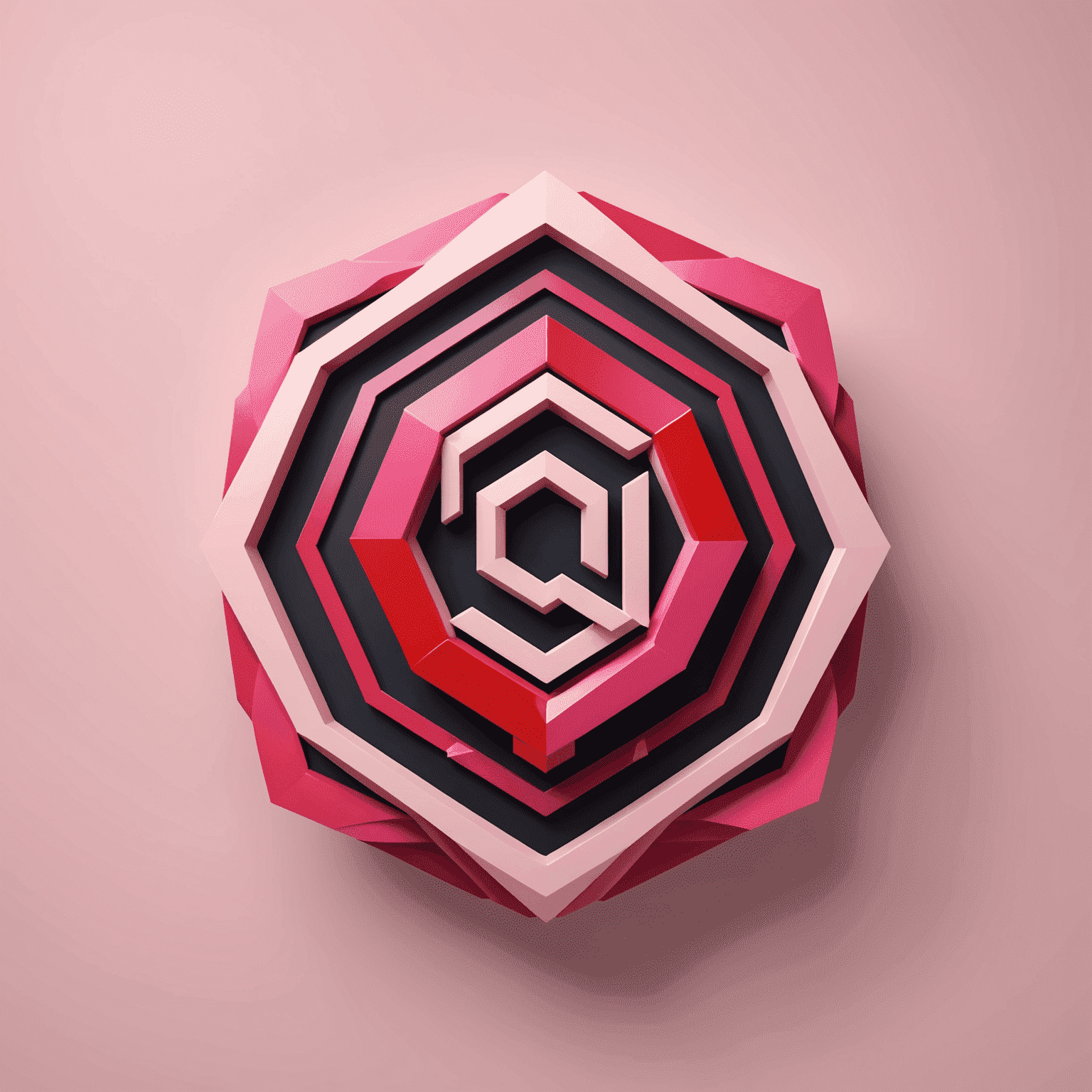 qlubetic logo featuring a modern, abstract design with red and pink elements