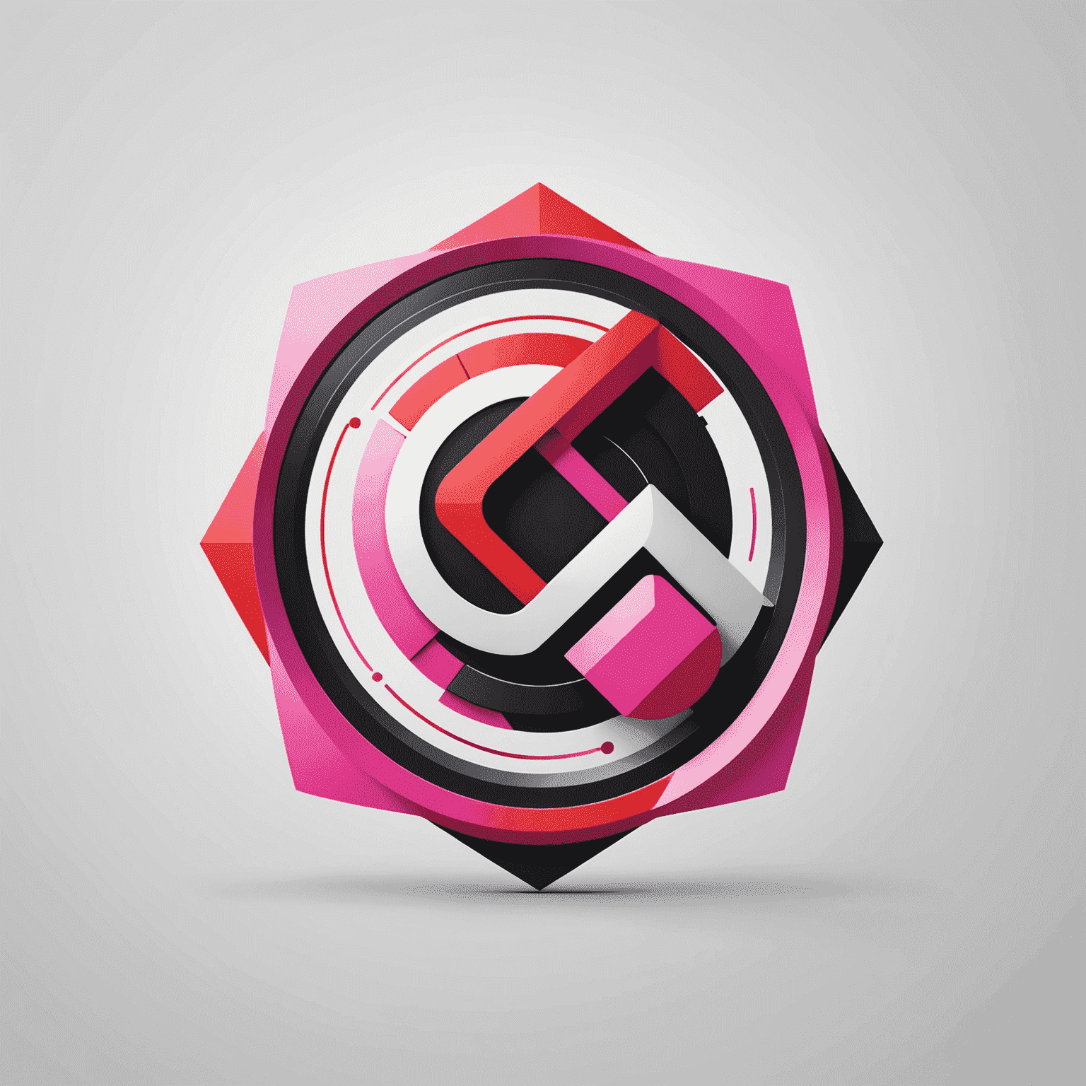 qlubetic logo featuring a modern, abstract design with red and pink elements